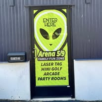 Arena 5/9 Family Fun Zone entrance sign